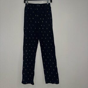 Ralph Lauren Navy Lounge Pants with Cream Polo Logo